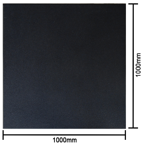 Square Rubber Tiles (1000mm x 1000mm x 20mm; 100% Black)